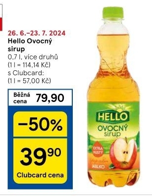 Sirup ovocný Hello