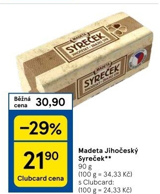 Sýr Syreček Jihočeský Madeta