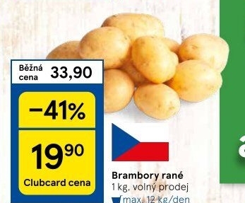 Brambory konzumní rané