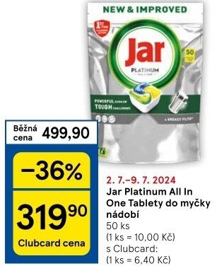 Kapsle do myčky Platinum Jar