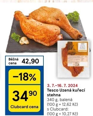 Kuřecí stehna uzená Tesco