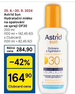 Mléko na opalování ve spreji OF 30 Astrid Sun