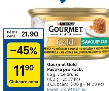 Paštika pro kočky Gold Gourmet Purina