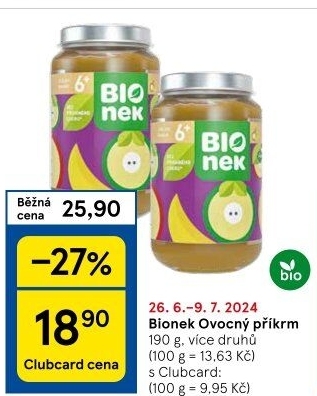 Přesnídávka ovocná Bionek