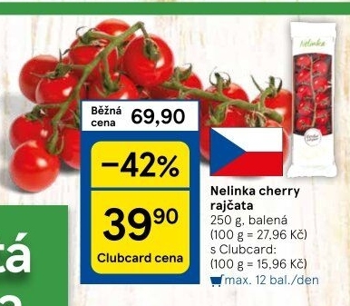 Rajčata cherry keříková Čerstvě utrženo