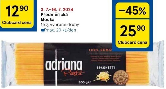 Těstoviny semolinové Adriana