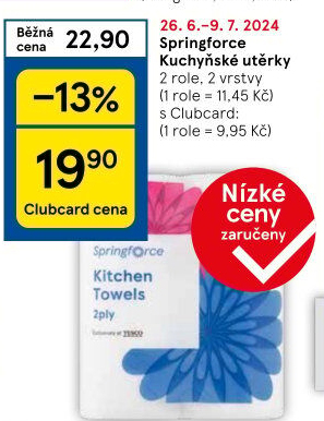 Utěrky kuchyňské 2vrstvé Springforce