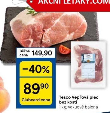 Vepřová plec bez kosti Tesco