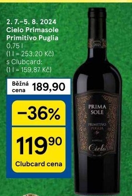 Víno Primitivo Primasole Cielo