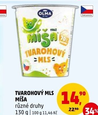 Dezert Tvarohový mls Míša Olma
