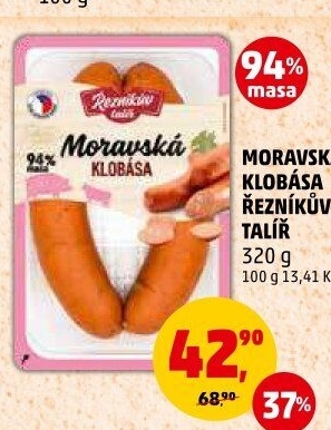 Moravská klobása Řezníkův talíř