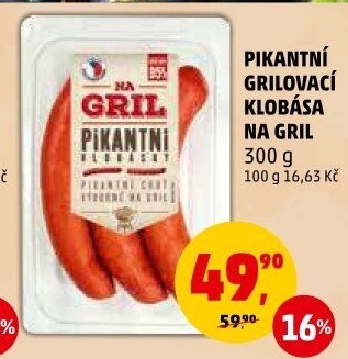 Pikantní klobása Na gril Penny