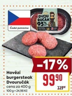 Hovězí burger dvouručák Láďa Grileman Kostelecké uzeniny