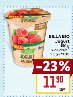 Jogurt ochucený Bio Billa