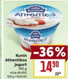 Jogurt ochucený řeckého typu Athentikos Mlékárna Kunín