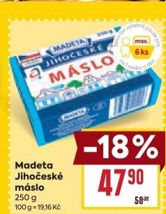 Máslo Jihočeské Madeta