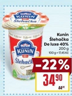 Šlehačka de luxe Mlékárna Kunín 40%