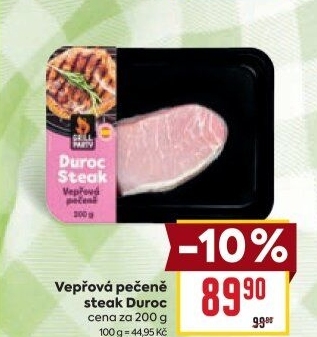 Vepřová pečeně steak Duroc Grill Party