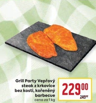 Vepřový steak z krkovice bez kosti marinovaný Grill Party