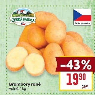 Brambory konzumní rané Česká farma