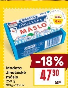 Máslo Jihočeské Madeta