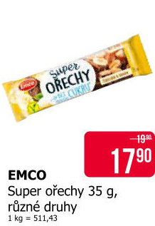 Tyčinka bez lepku Super Ořechy Emco
