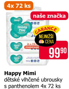 Vlhčené ubrousky dětské Happy Mimi