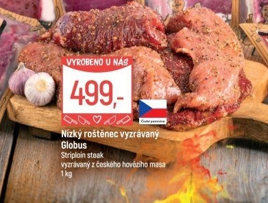 Hovězí nízký roštěnec Striploin steak Globus