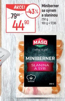 Miniberner se sýrem a slaninou Příbramská uzenina