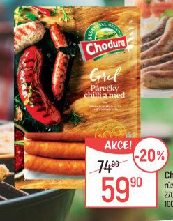 Párečky grilovací s chilli a medem Beskydské uzeniny Chodura