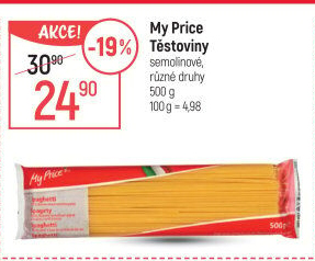 Těstoviny semolinové My Price
