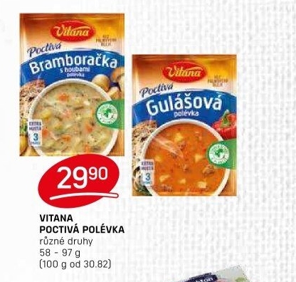 Instantní polévky Poctivá polévka Vitana