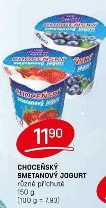 Jogurt smetanový ochucený Choceňský