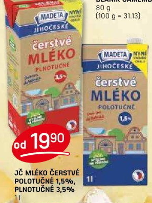 Mléko čerstvé Jihočeské Madeta