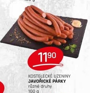 Párky javořické Kostelecké uzeniny