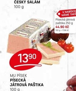 Paštika játrová písecká Maso uzeniny Písek