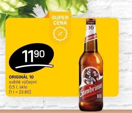 Pivo světlé výčepní Originál 10° Gambrinus