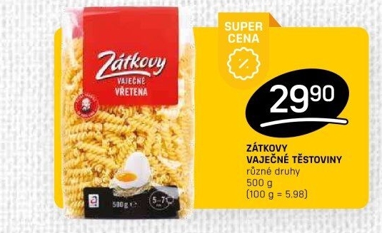 Těstoviny vaječné Zátkovy