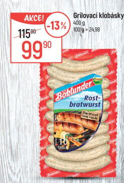 Vepřové grilovací klobásky Böklunder