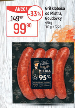 Grilovací klobása od Mistra Láďa Grileman Kostelecké uzeniny