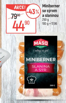 Miniberner se sýrem a slaninou Příbramská uzenina