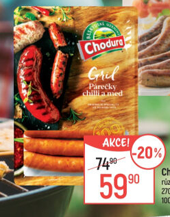 Párečky grilovací s chilli a medem Beskydské uzeniny Chodura