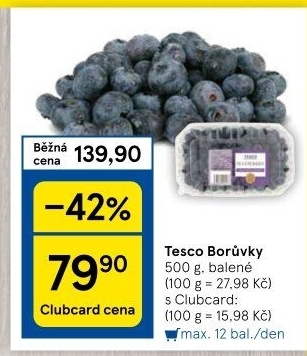 Borůvky Tesco
