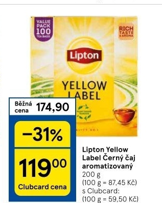 Černý čaj Yellow Label Lipton