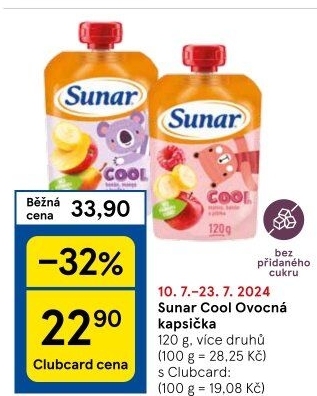 Kapsička do ručičky Ovocné pyré Cool Sunar