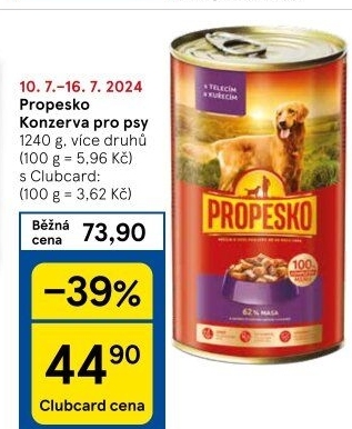Konzerva pro psy Propesko