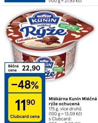 Mléčná rýže Mlékárna Kunín