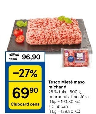 Mleté maso mix Tesco