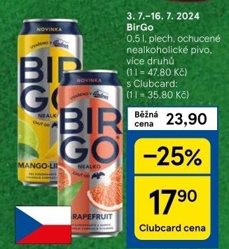 Nealkoholické pivo ochucené Birgo