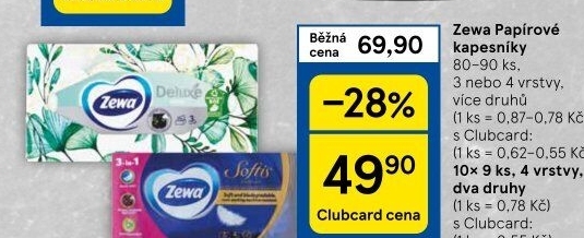 Papírové kapesníčky 3vrstvé Zewa - box